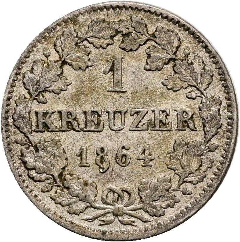1 Kreuzer Bernhard II. Erich Freund 1803-1866 1864 – Vorderseite