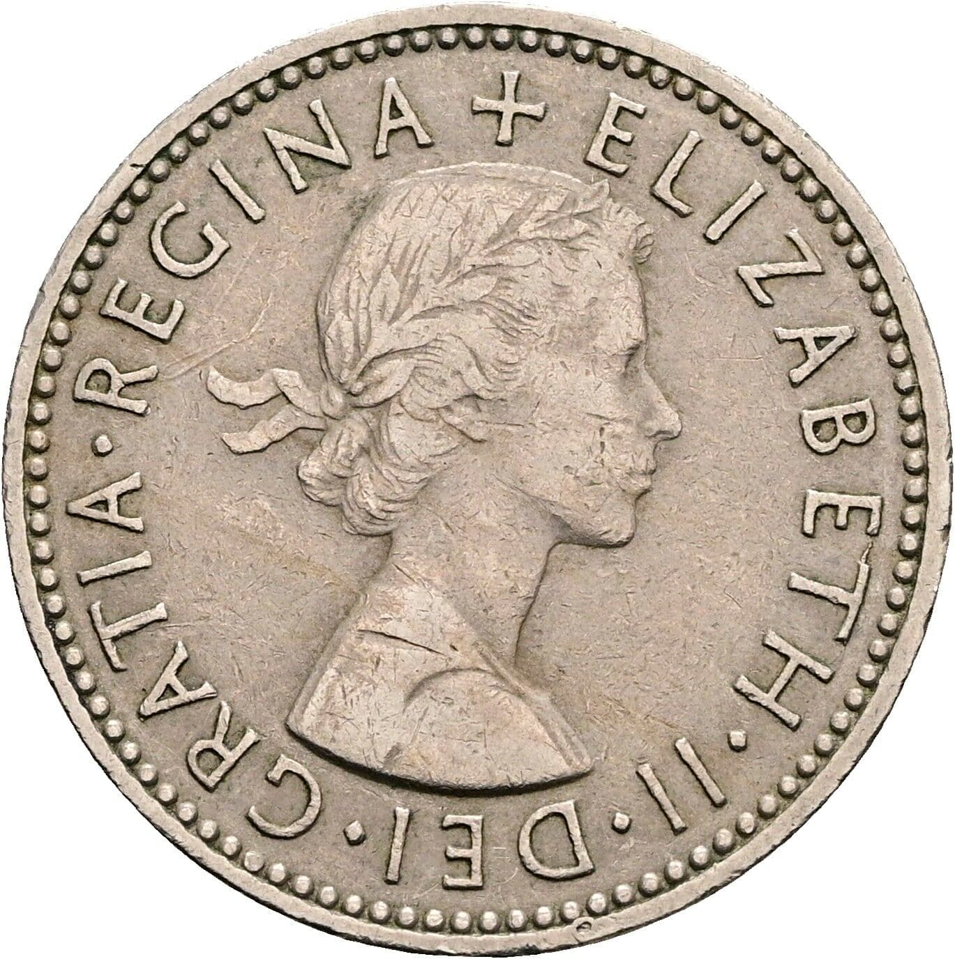 1 Shilling Elisabeth II. 1952-2022 1956 – Vorderseite