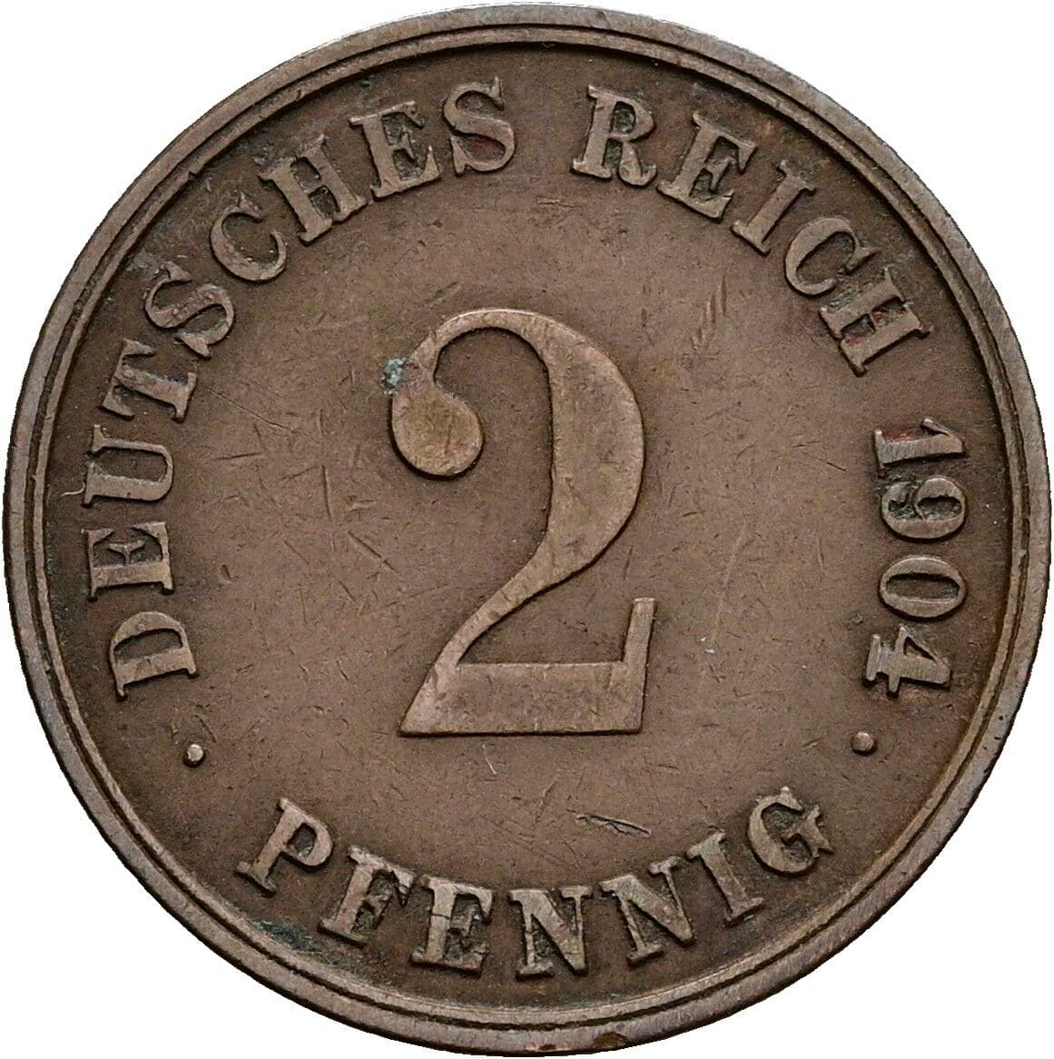 2 Pfennig 1904 G – Vorderseite