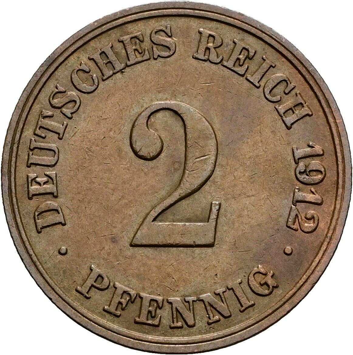 2 Pfennig 1912 E – Vorderseite