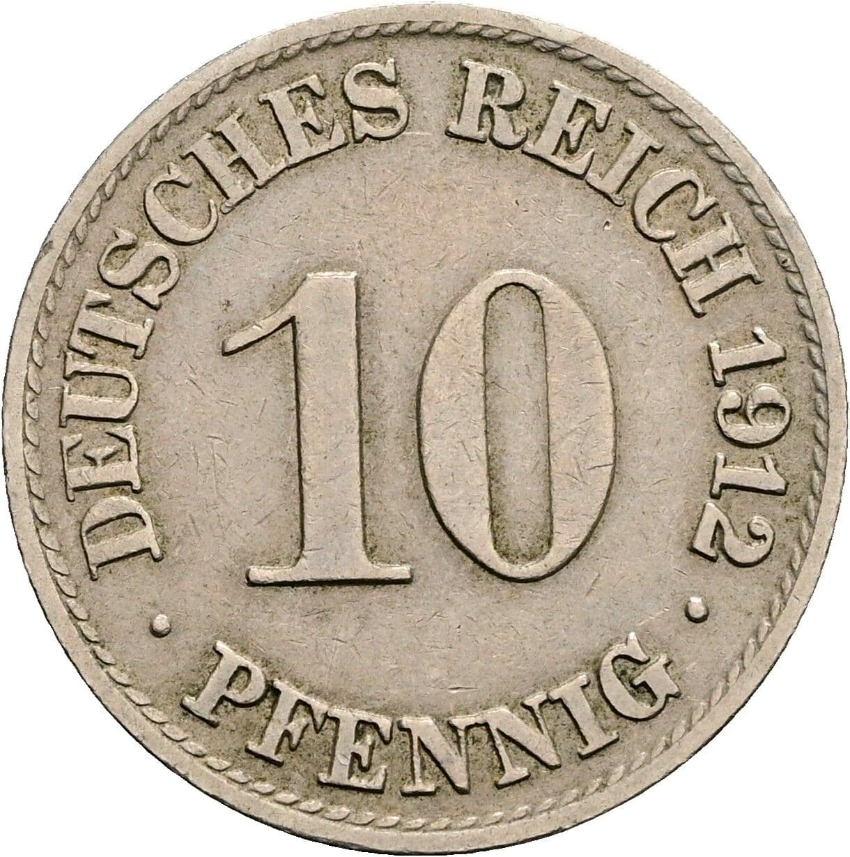 10 Pfennig 1912 A – Vorderseite