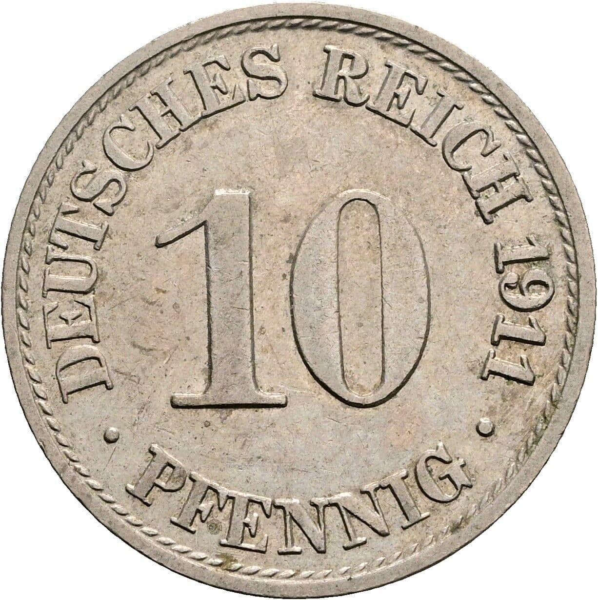 10 Pfennig 1911 A – Vorderseite
