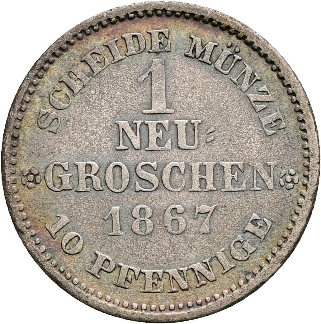 1 Neugroschen Johann 1854-1873 1867 B – Vorderseite