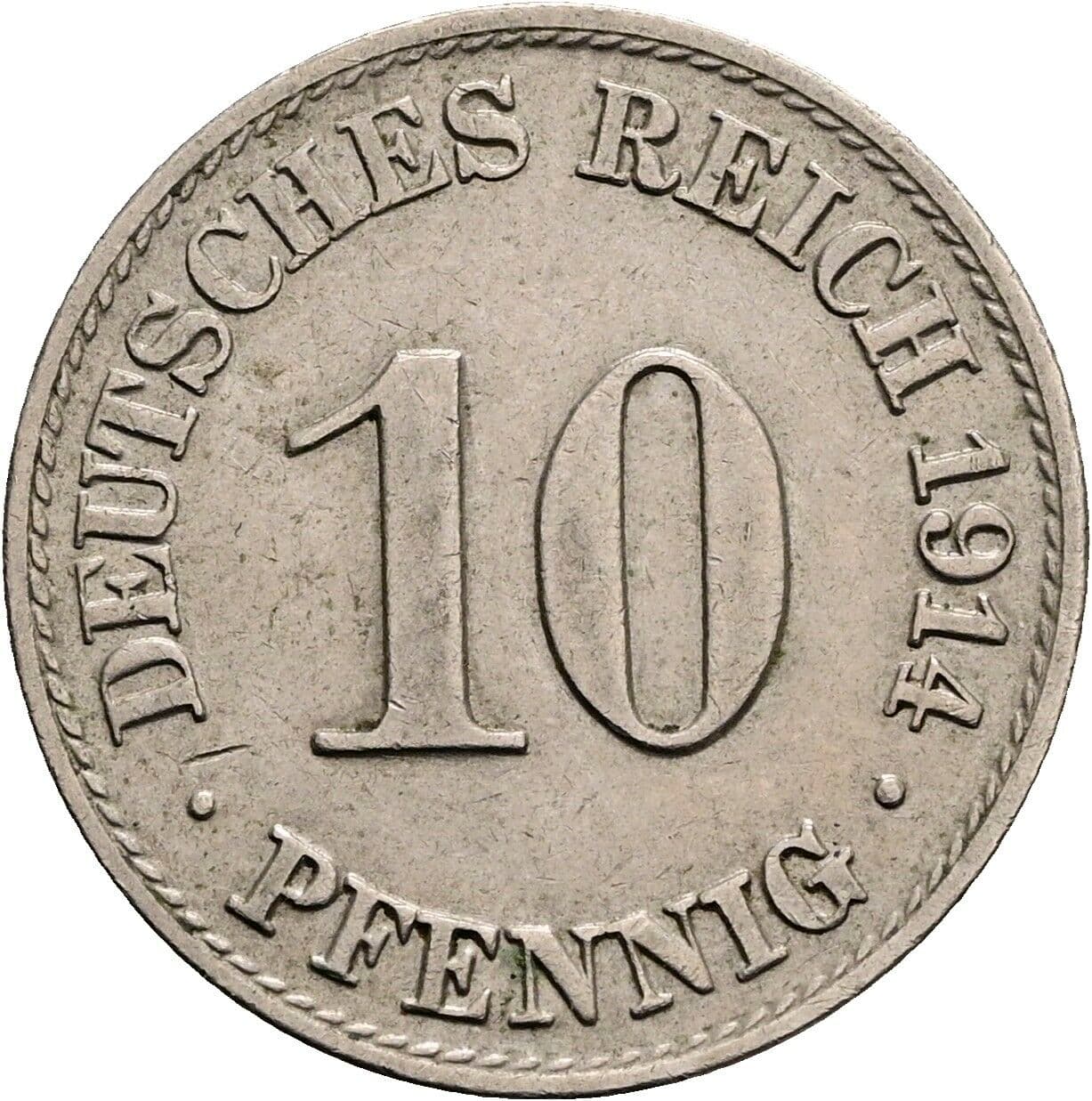 10 Pfennig 1914 A – Vorderseite