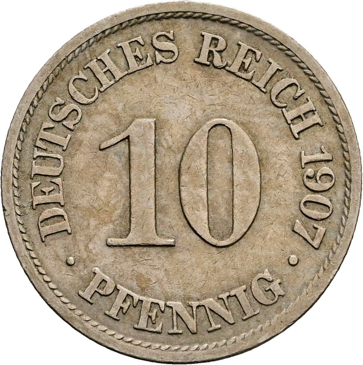 10 Pfennig 1907 A – Vorderseite