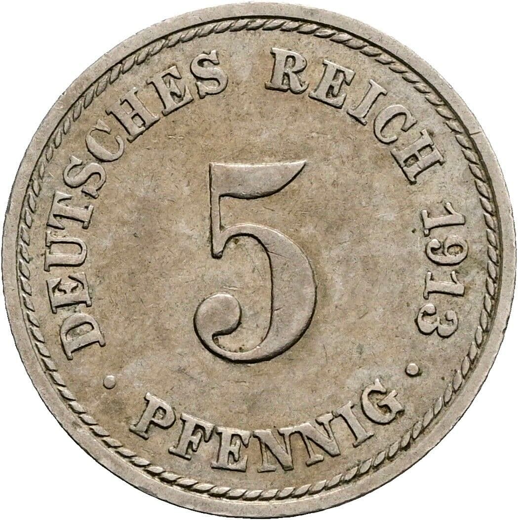 5 Pfennig 1913 A – Vorderseite