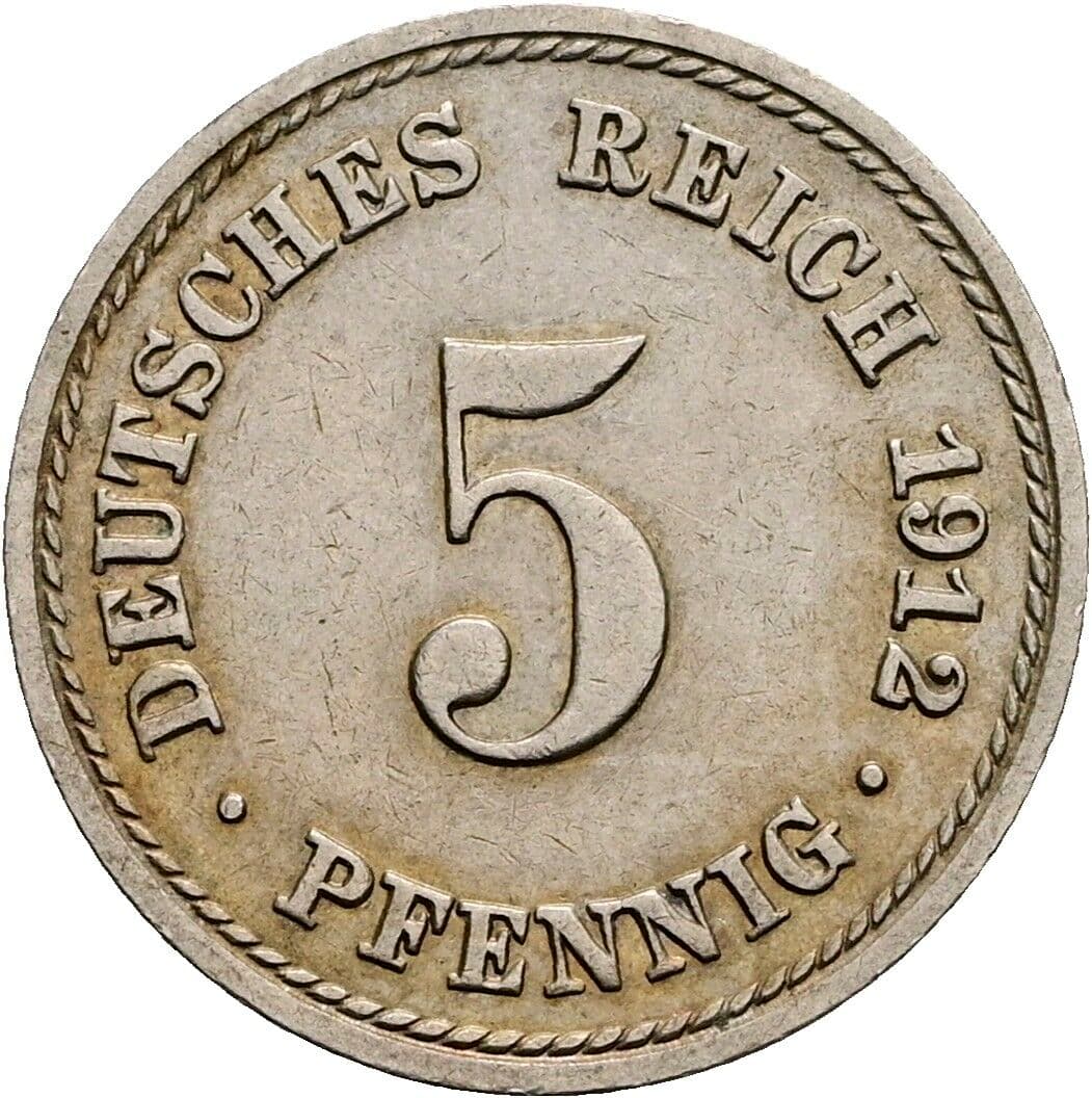 5 Pfennig 1912 A – Vorderseite