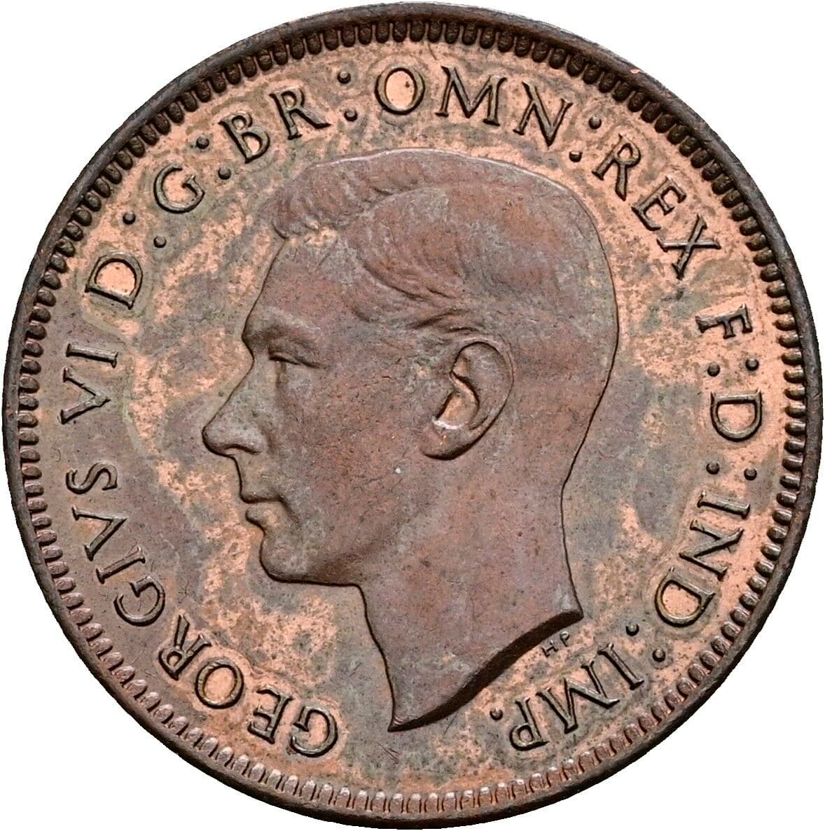 1 Farthing George VI. 1936-1952 1944 – Vorderseite