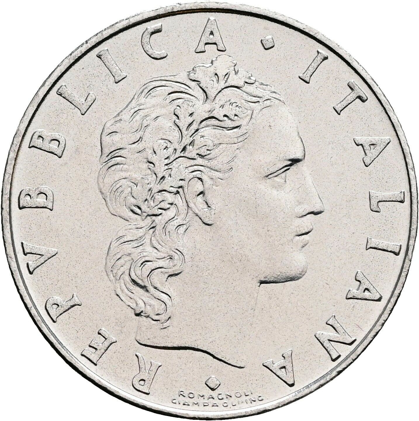 50 Lire 1975 – Vorderseite