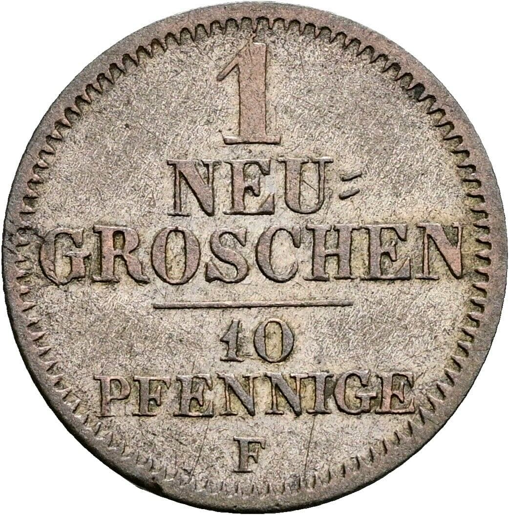 1 Neugroschen König Friedrich August II. (1836-1854) 1848 F – Vorderseite