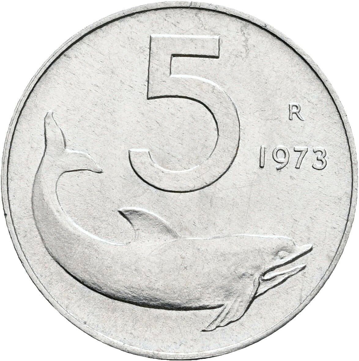 5 Lire 1973 – Vorderseite