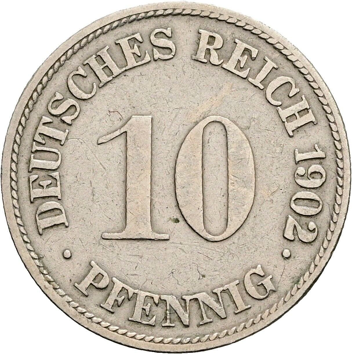 10 Pfennig 1902 G – Vorderseite