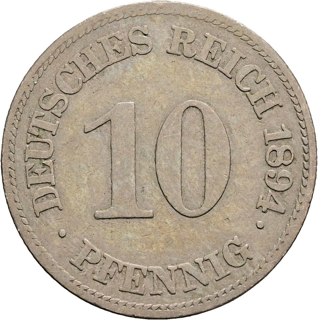 10 Pfennig 1894 E – Vorderseite