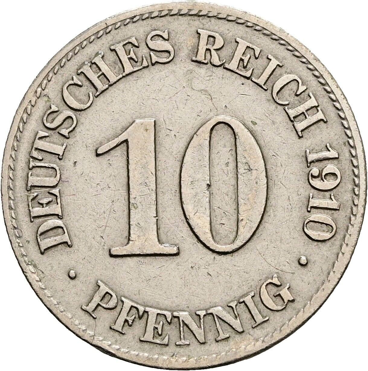 10 Pfennig 1910 E – Vorderseite
