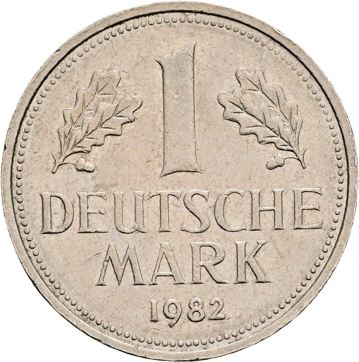 1 Deutsche Mark 1982 J – Vorderseite