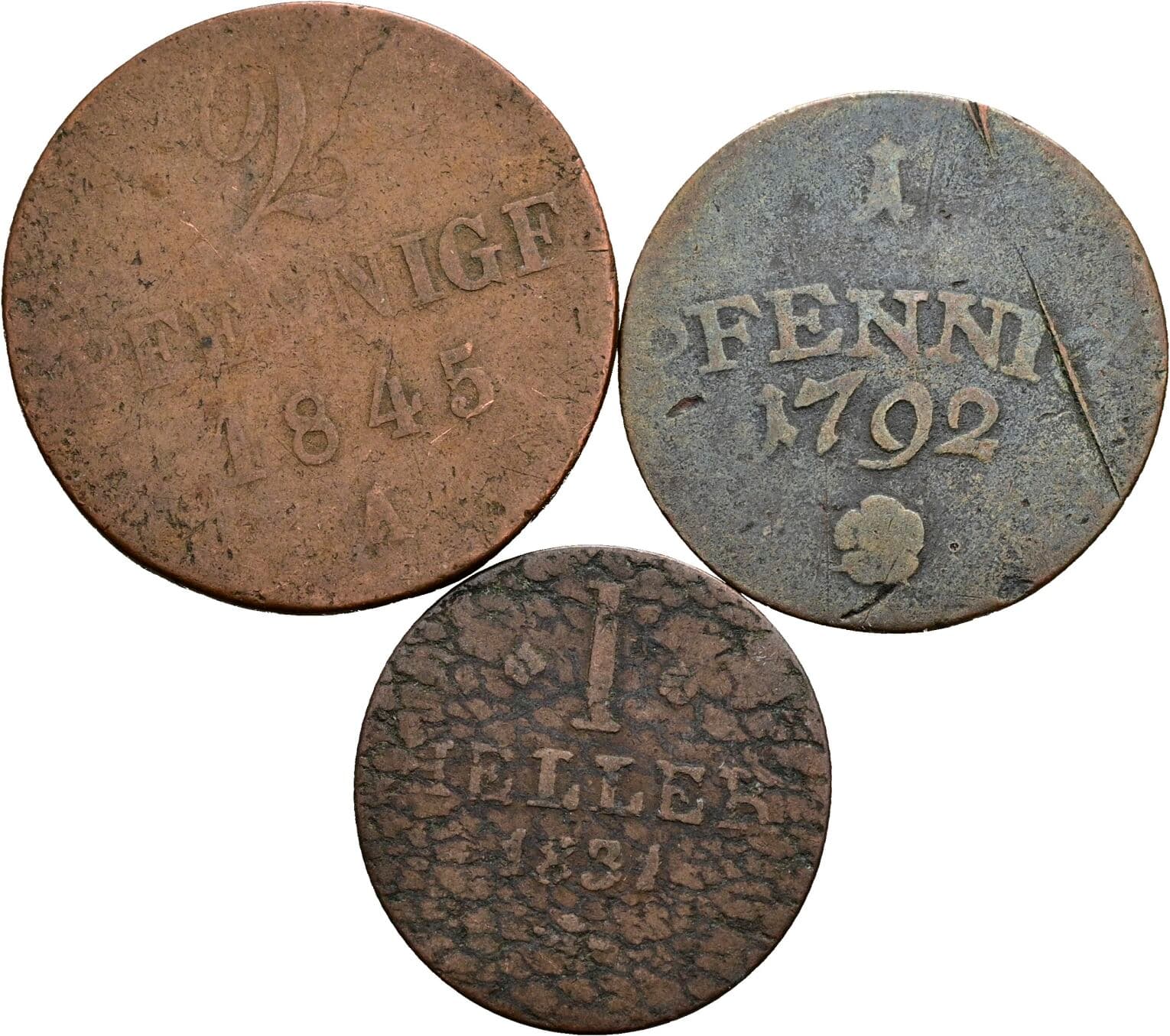 Lot 3 Stück Kleinmünzen – Vorderseite
