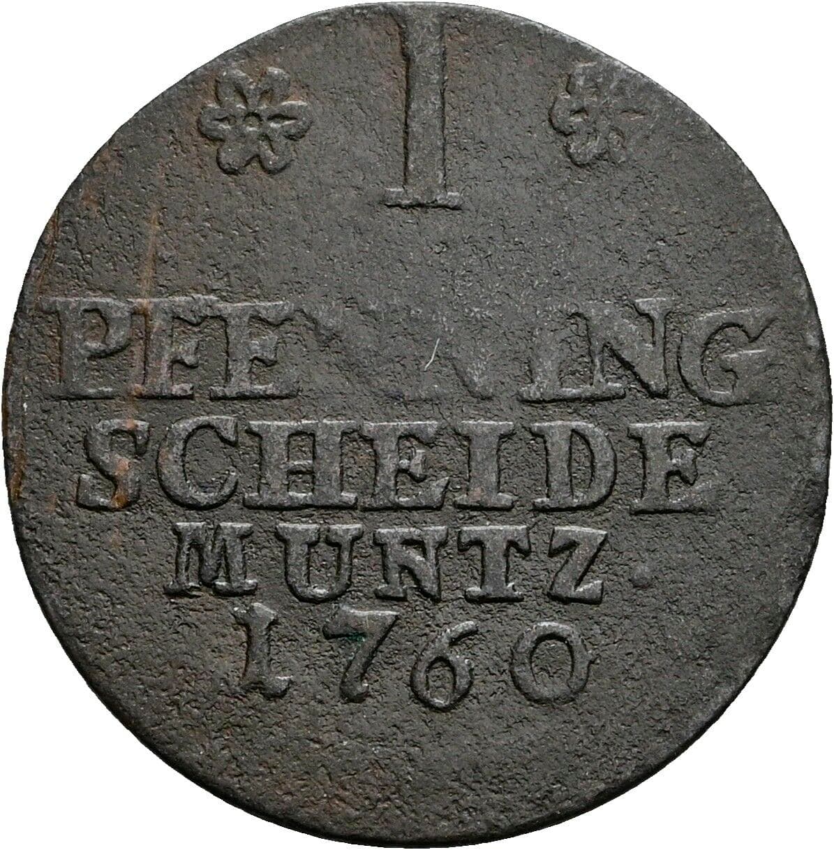 1 Pfennig Karl 1735-1780 1760 – Vorderseite