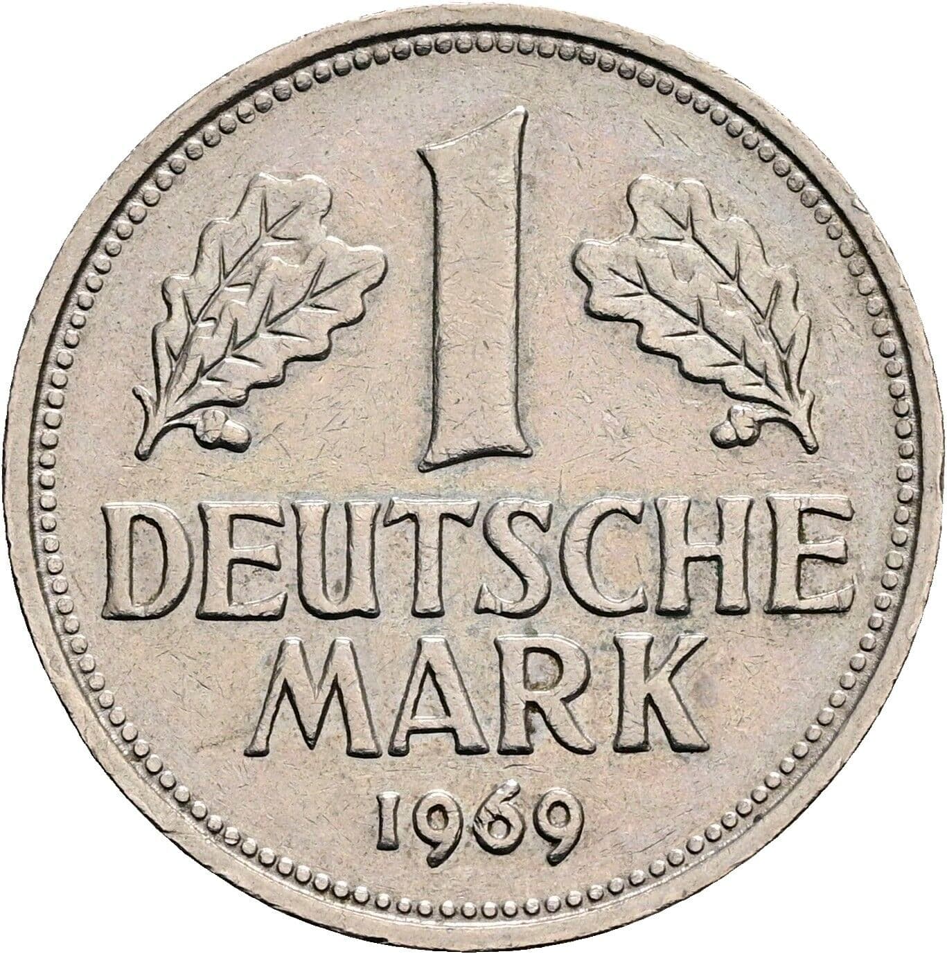 1 Deutsche Mark 1969 D – Vorderseite