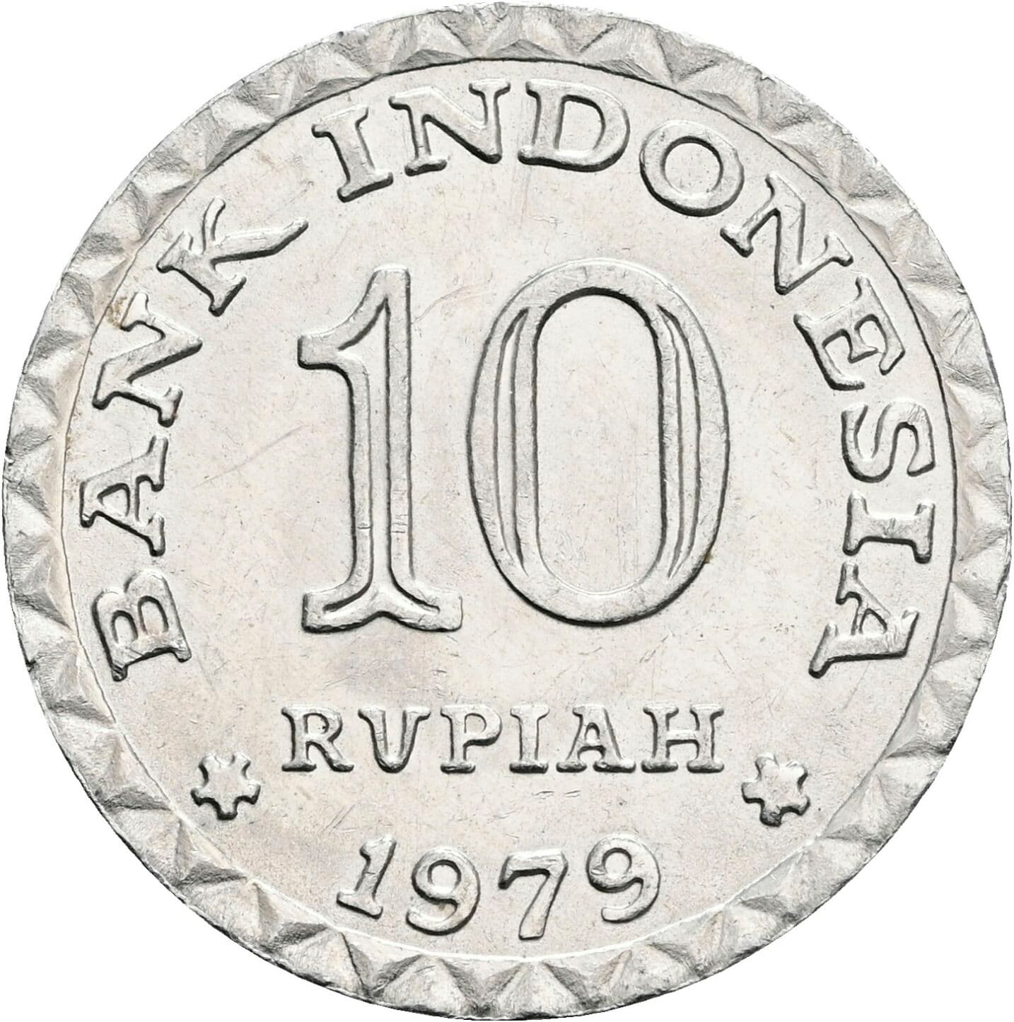 10 Rupiah 1979 – Vorderseite
