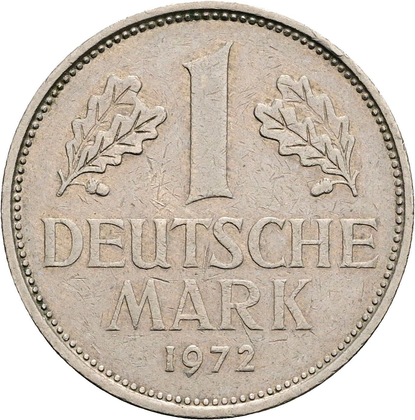 1 Deutsche Mark 1972 D – Vorderseite