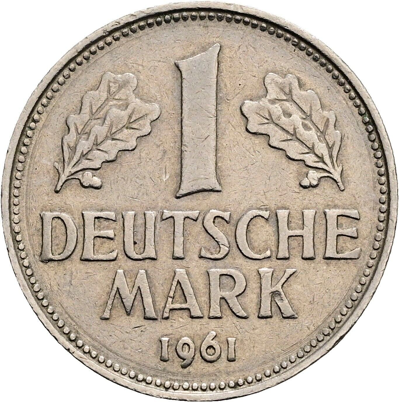 1 Deutsche Mark 1961 G – Vorderseite