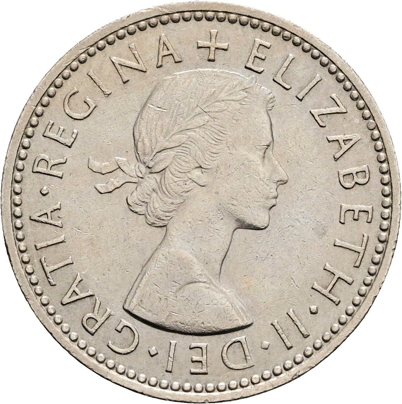 1 Shilling Elisabeth II. 1952-2022 1960 – Vorderseite