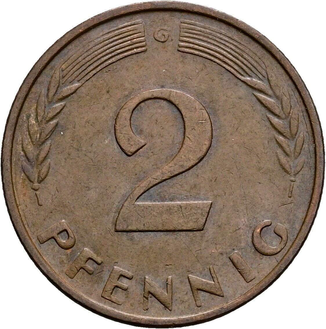 2 Pfennig 1964 G – Vorderseite
