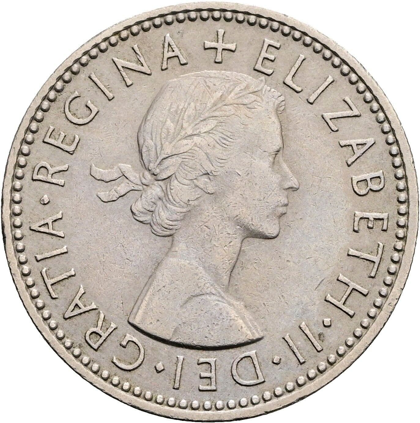 1 Shilling Elisabeth II. 1952-2022 1956 – Vorderseite