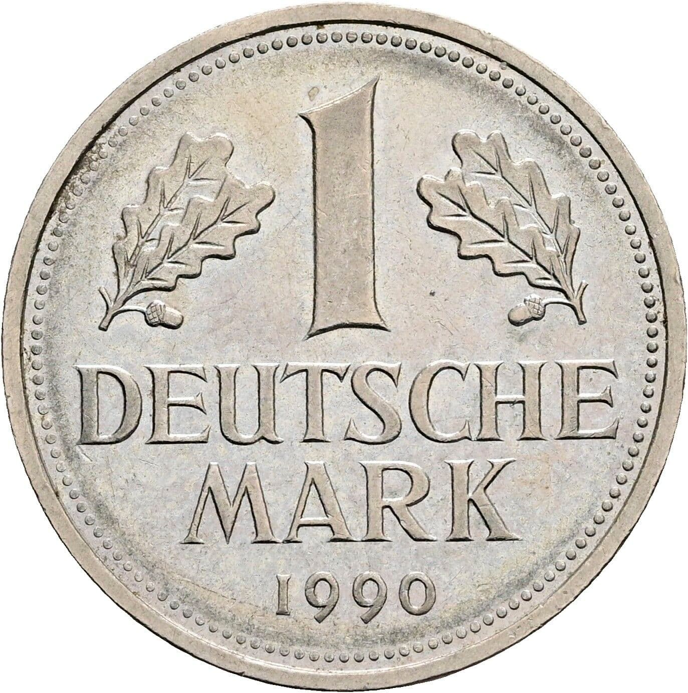 1 Deutsche Mark 1990 G – Vorderseite