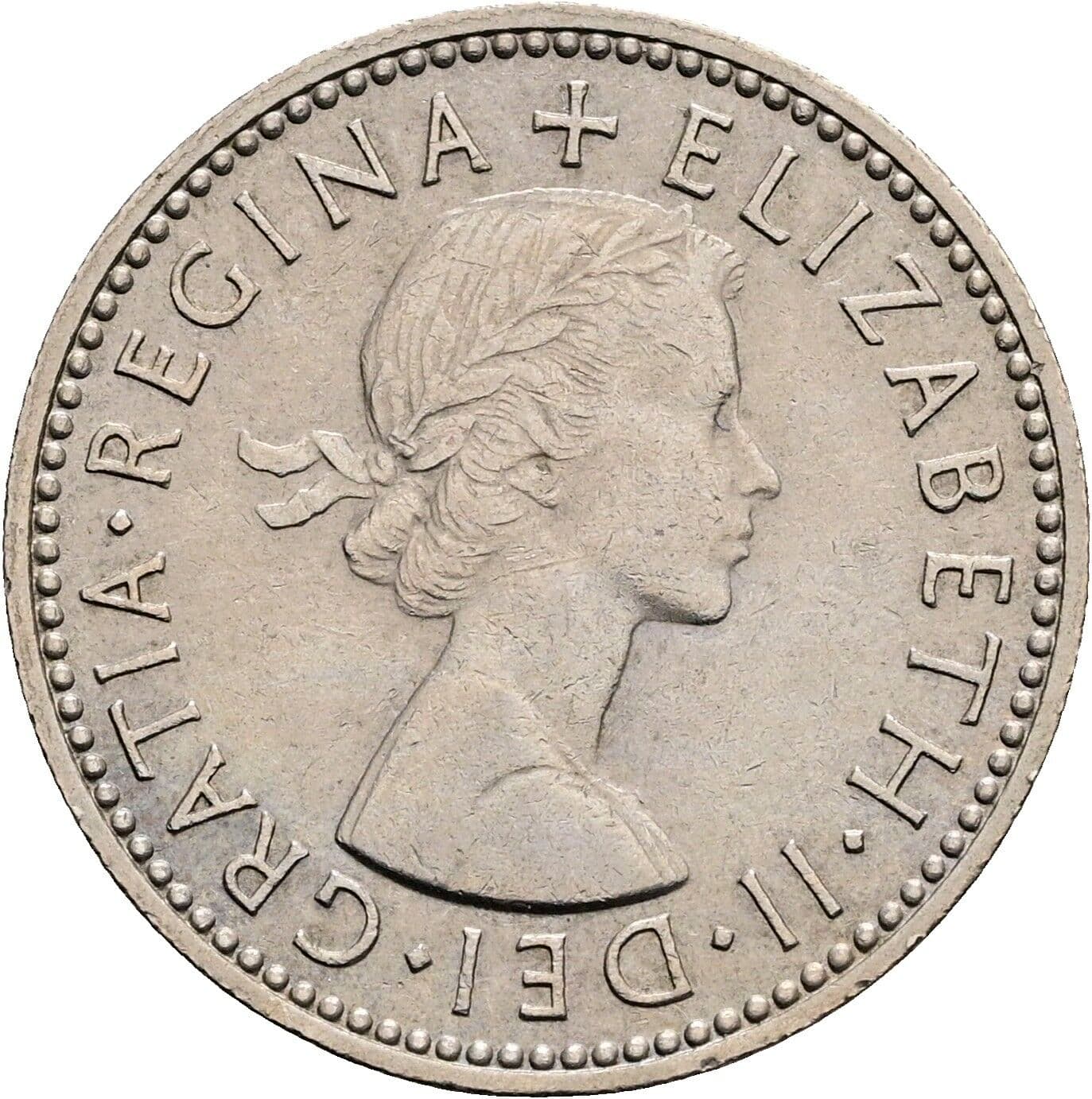 1 Shilling Elisabeth II. 1952-2022 1958 – Vorderseite