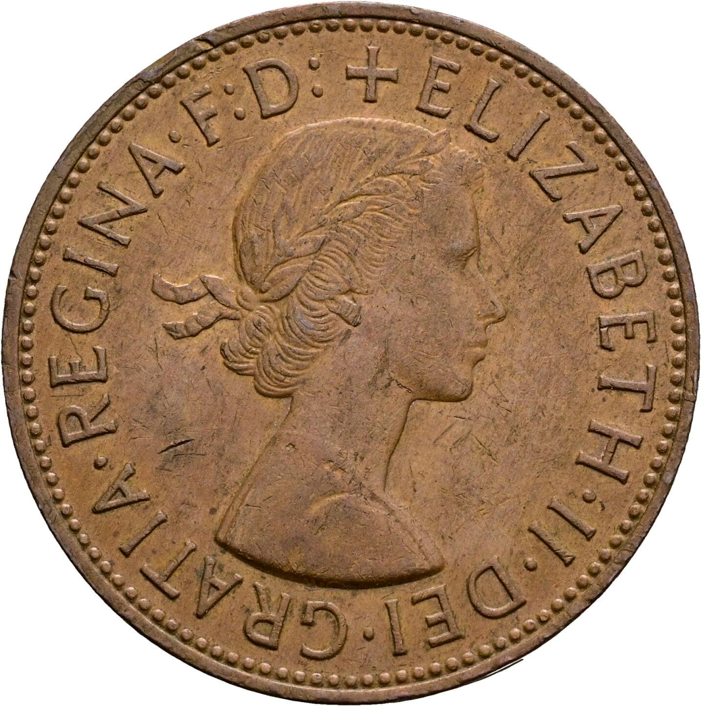 1 Penny Elisabeth II. 1952-2022 1967 – Vorderseite