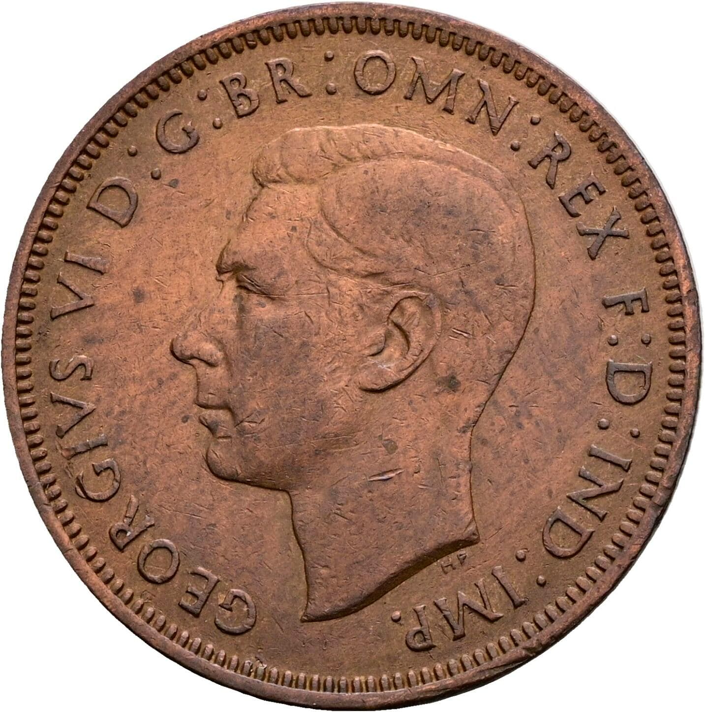 Half Penny George VI. 1936-1952 1945 – Vorderseite