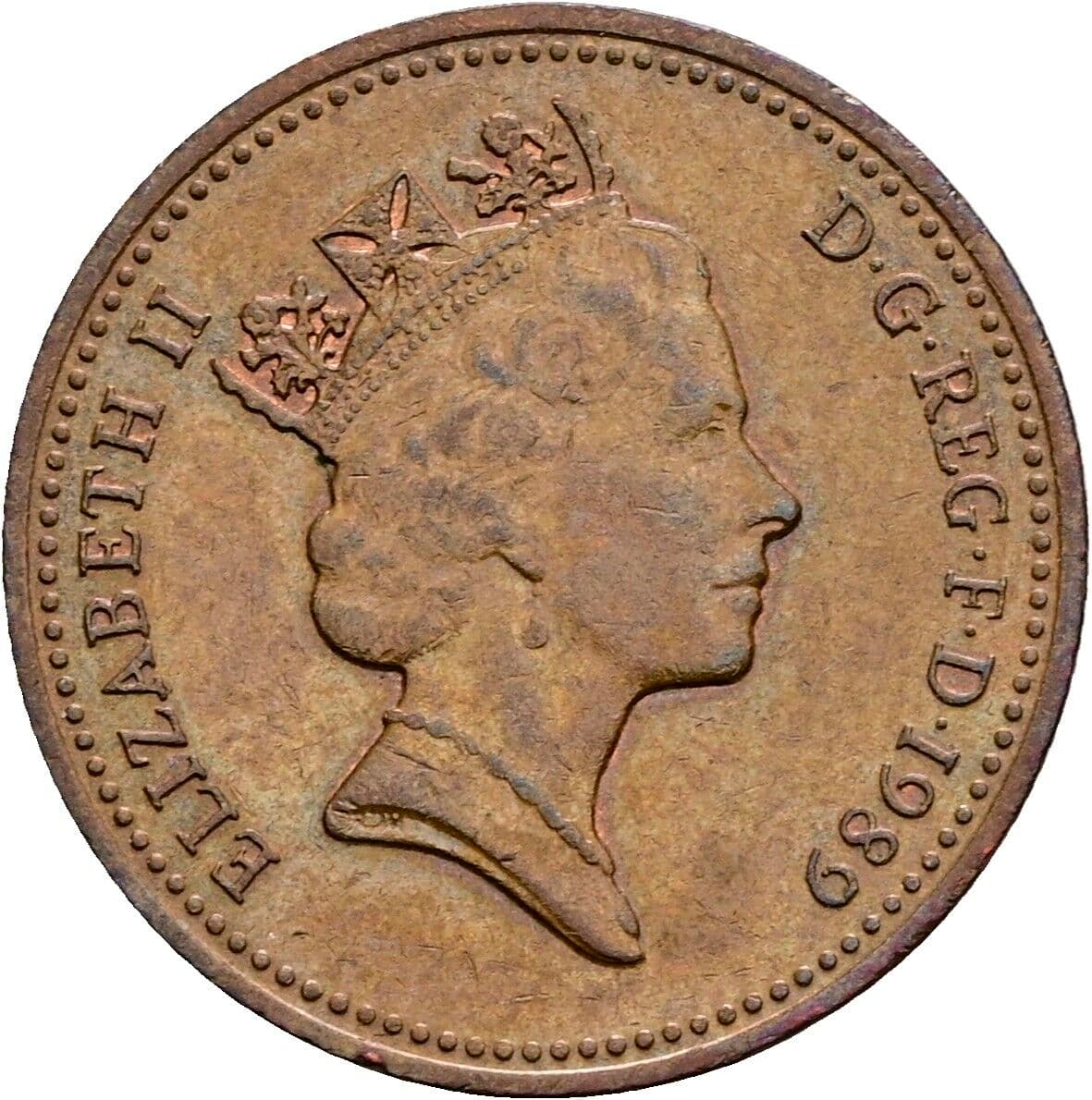 1 Penny Elisabeth II. 1952-2022 1989 – Vorderseite