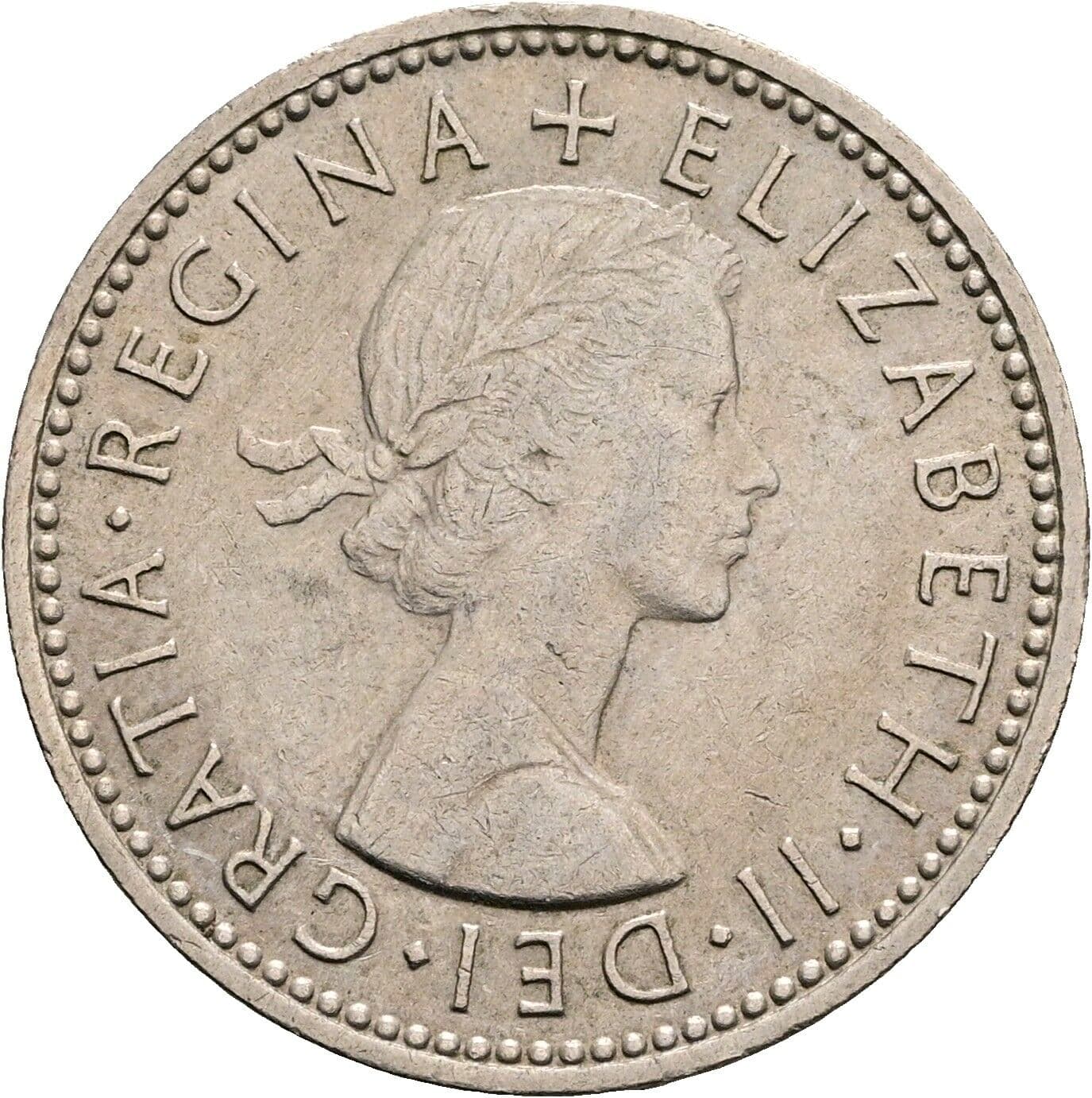 1 Shilling Elisabeth II. 1952-2022 1964 – Vorderseite