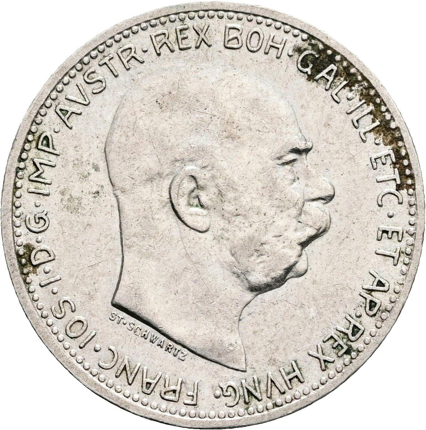 1 Krone Franz Joseph I. 1848-1916 1915 – Vorderseite