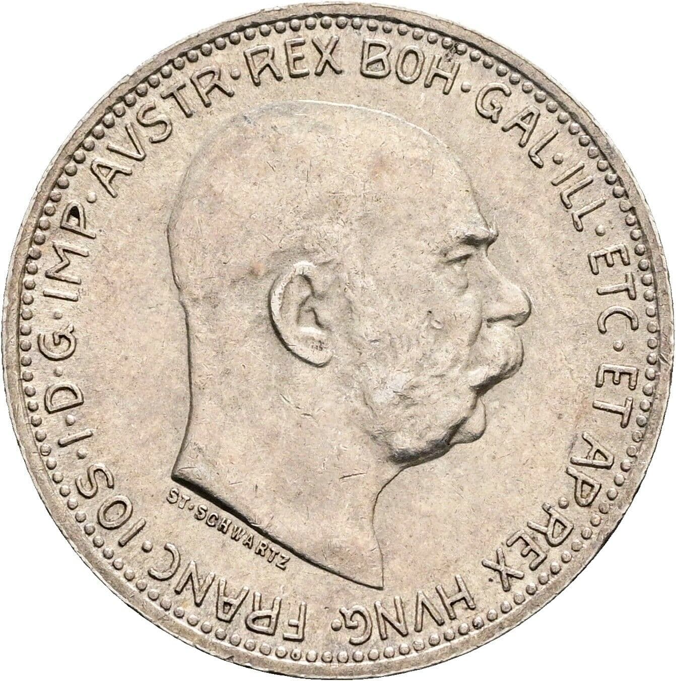 1 Krone Franz Joseph I. 1848-1916 1915 – Vorderseite