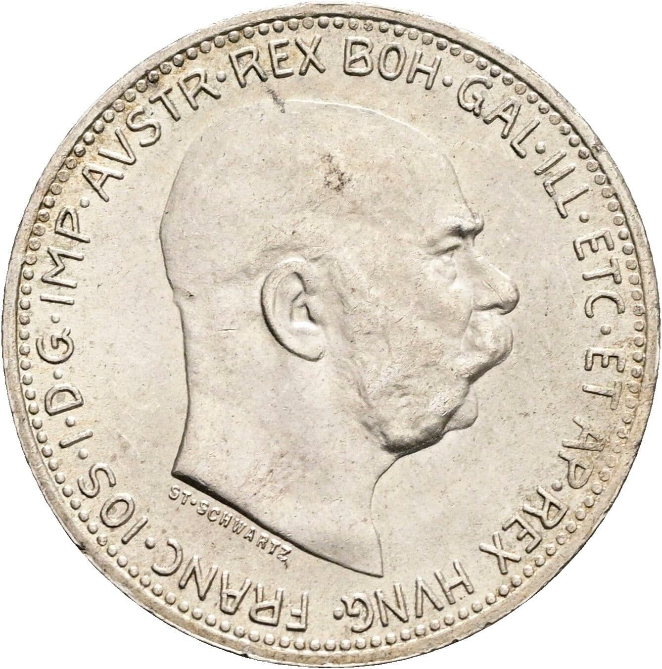 1 Krone Franz Joseph I. 1848-1916 1915 – Vorderseite