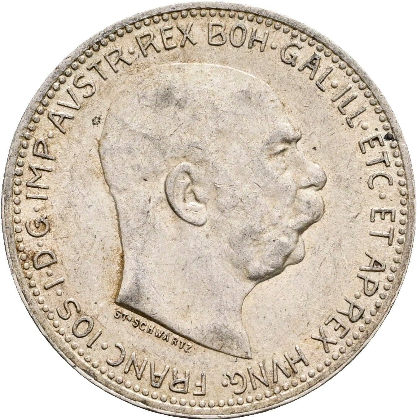 1 Krone Franz Joseph I. 1848-1916 1915 – Vorderseite