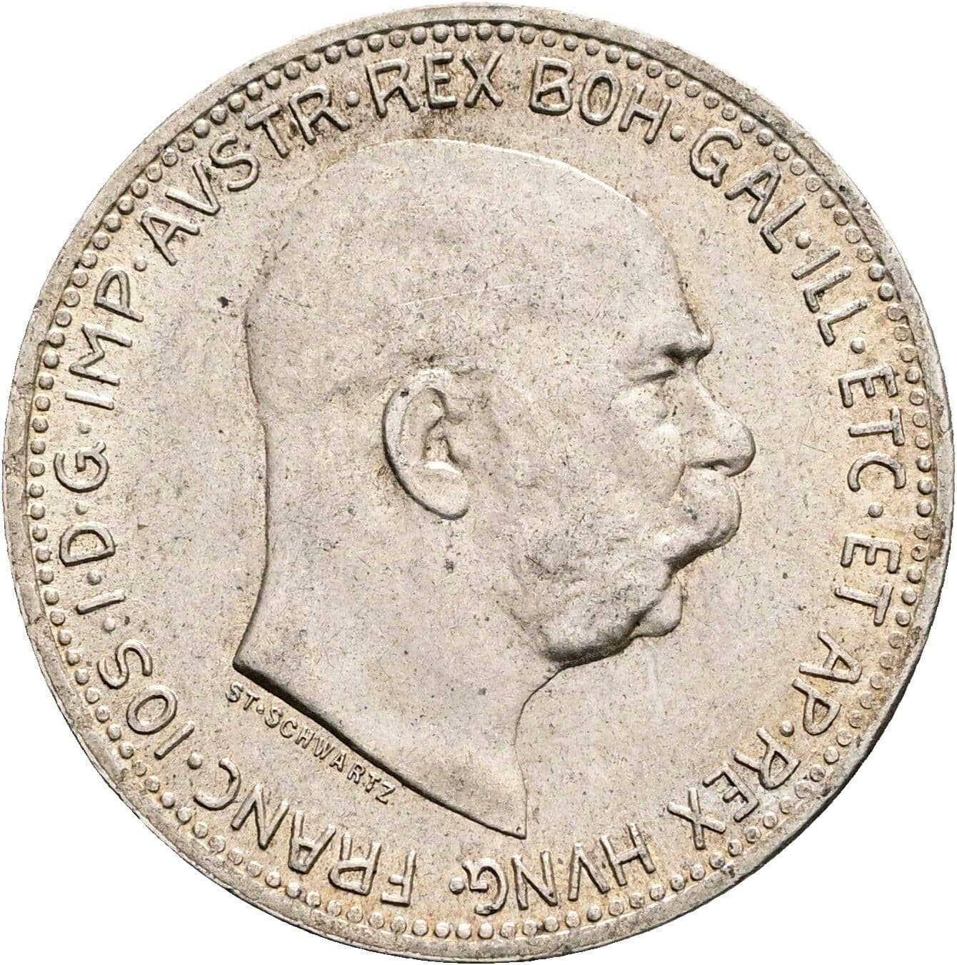 1 Krone Franz Joseph I. 1848-1916 1915 – Vorderseite