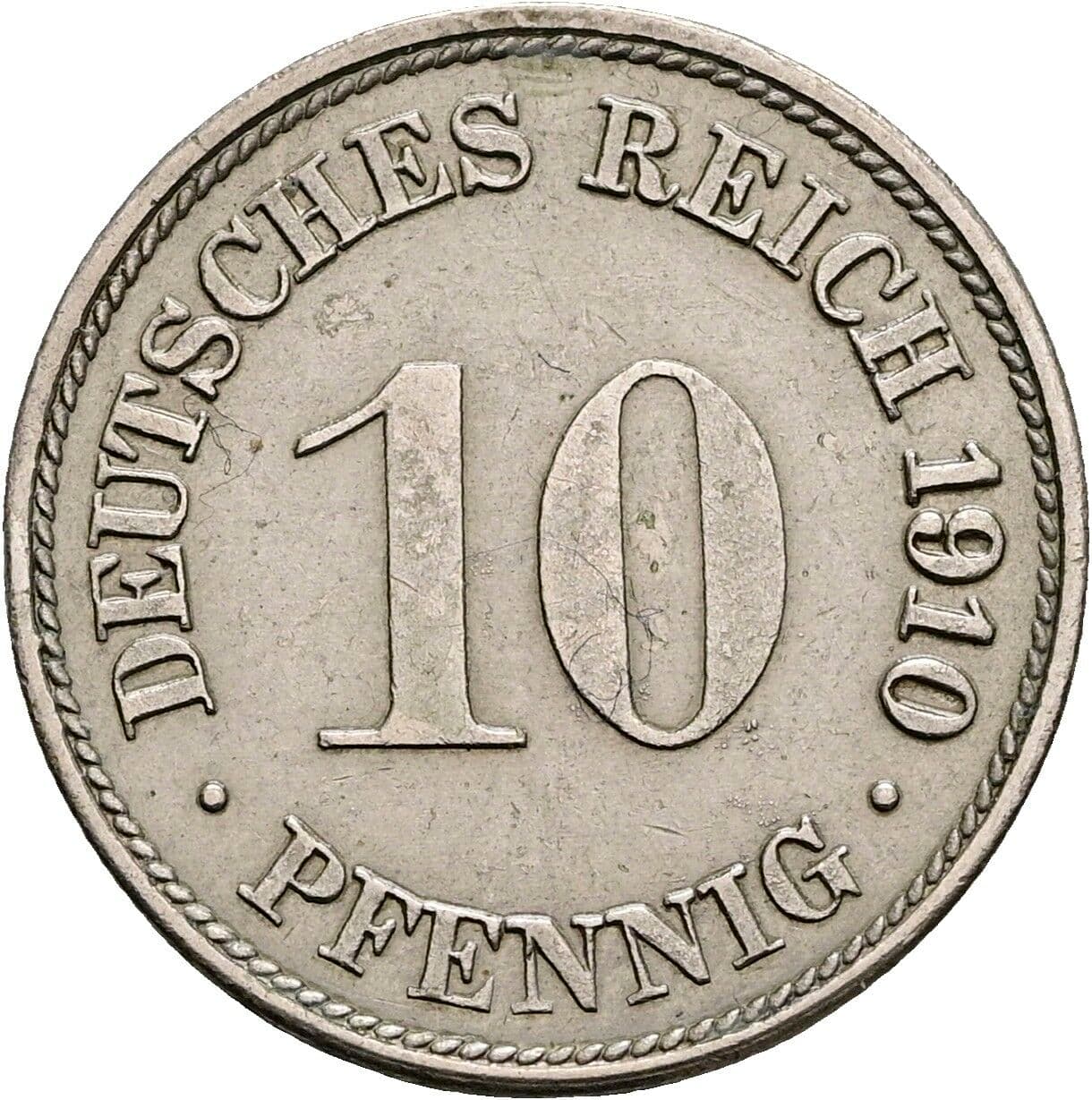 10 Pfennig 1910 F – Vorderseite