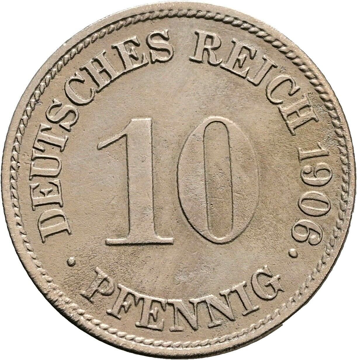 10 Pfennig 1906 G – Vorderseite