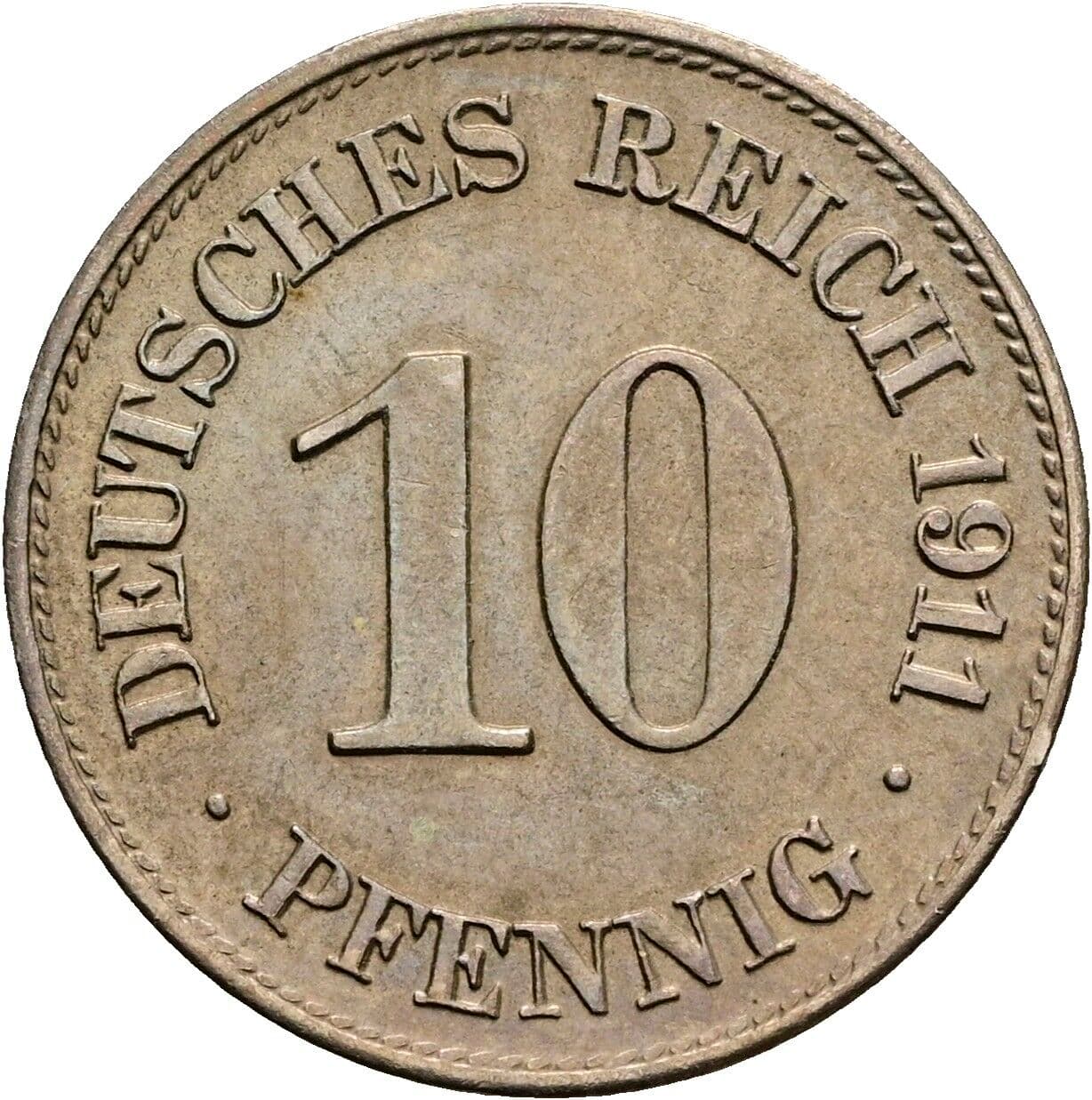 10 Pfennig 1911 E – Vorderseite