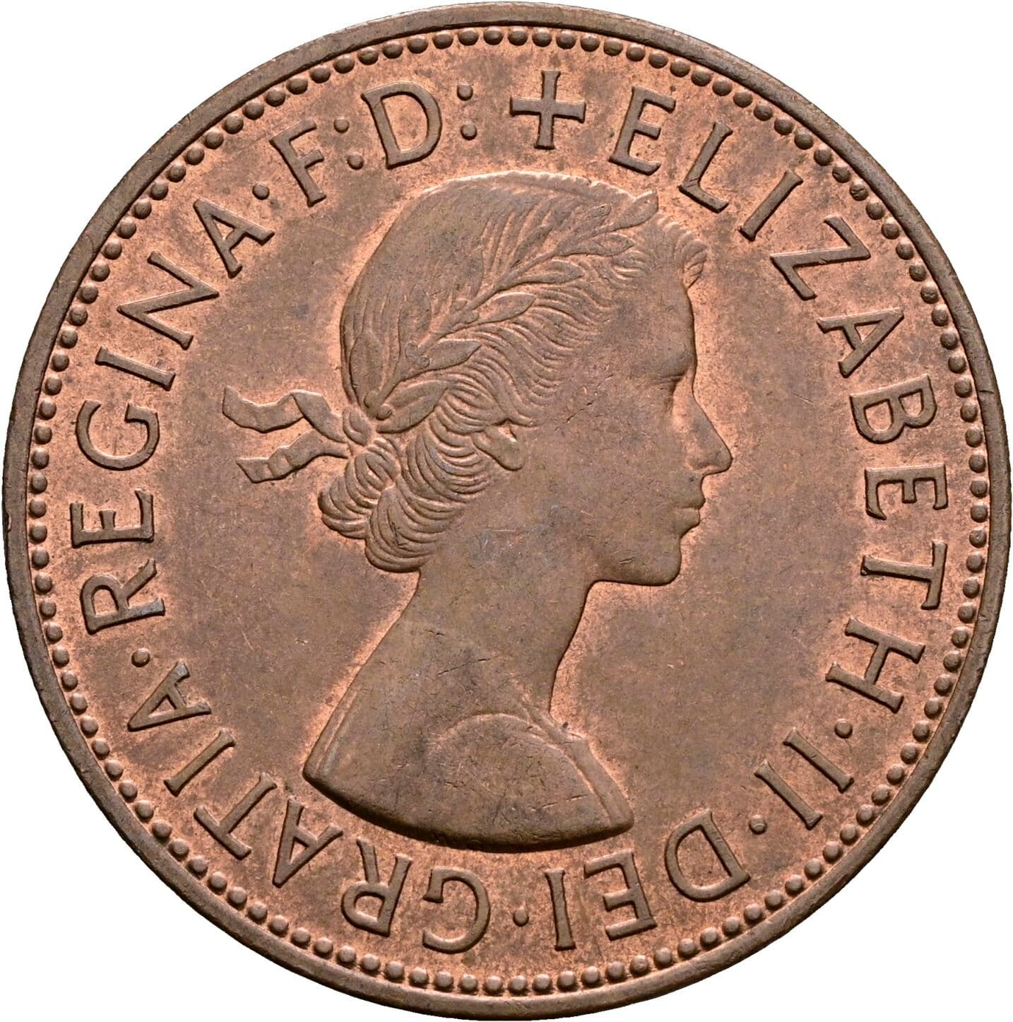 1 Penny Elisabeth II. 1952-2022 1965 – Vorderseite