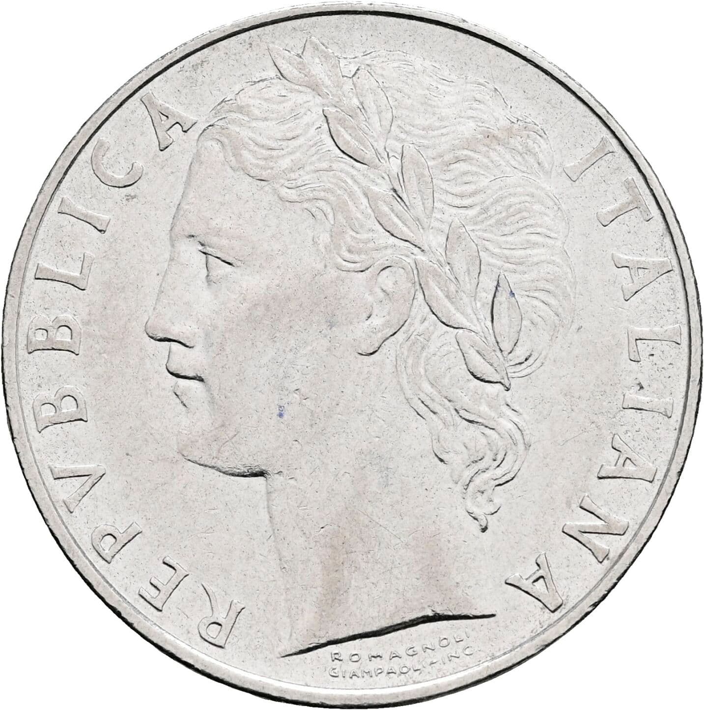 100 Lire 1975 – Vorderseite