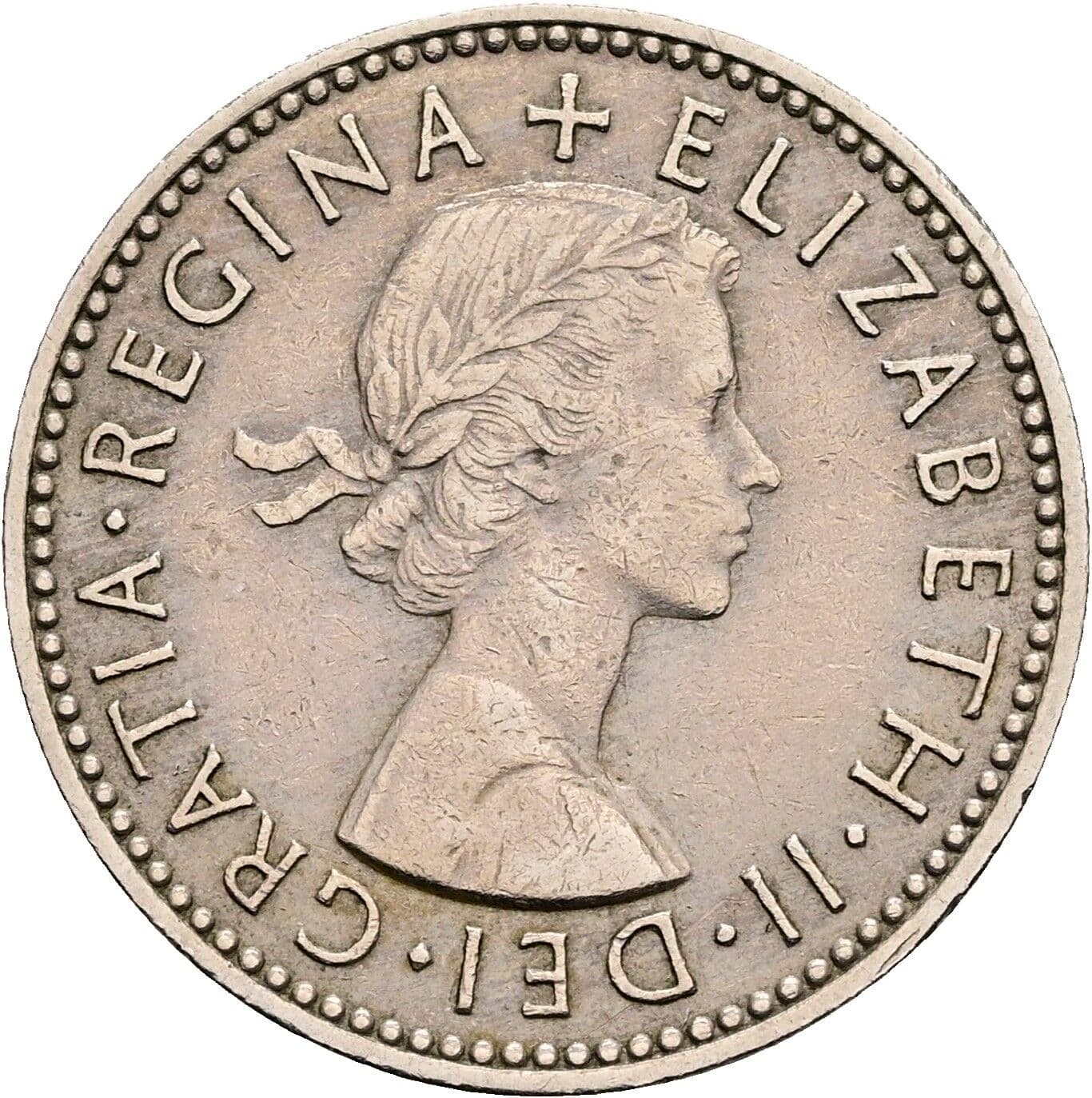 1 Shilling Elisabeth II. 1952-2022 1956 – Vorderseite