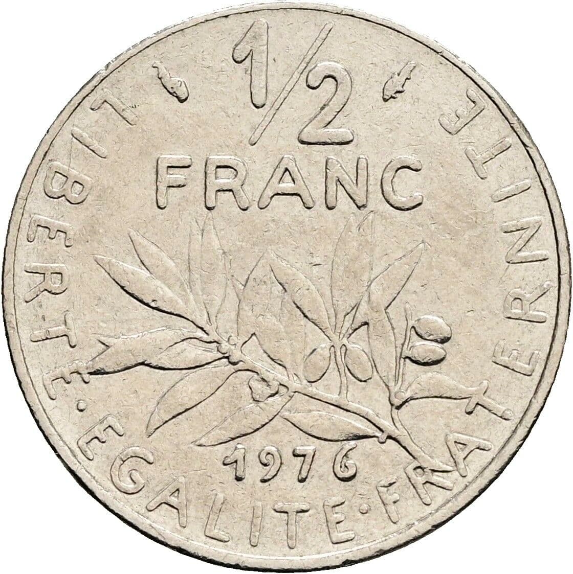 1/2 Franc 1976 – Vorderseite