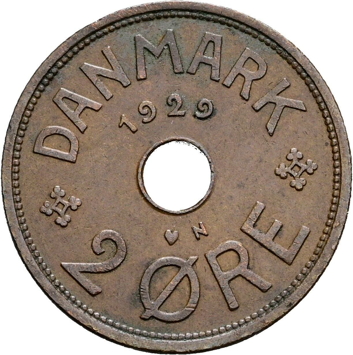 2 Öre Christian X. 1912-1947 1929 – Vorderseite