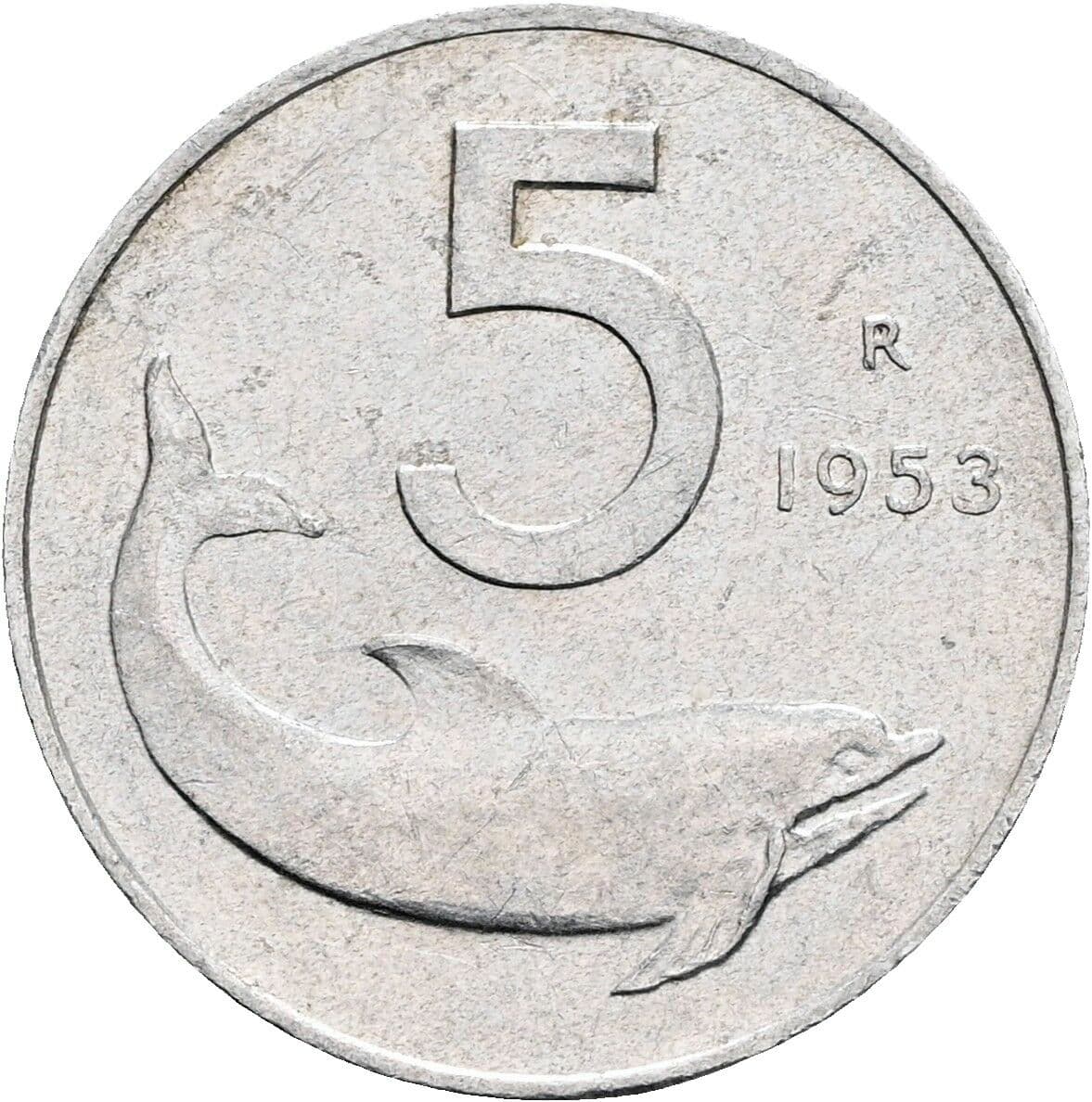 5 Lire 1953 – Vorderseite