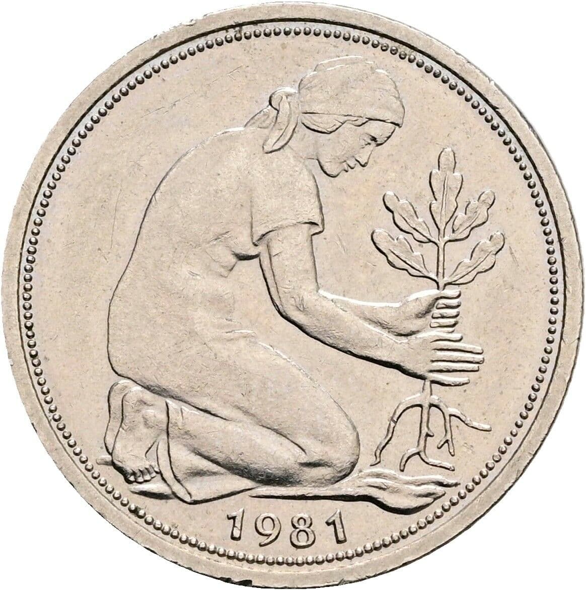 50 Pfennig 1981 D – Vorderseite
