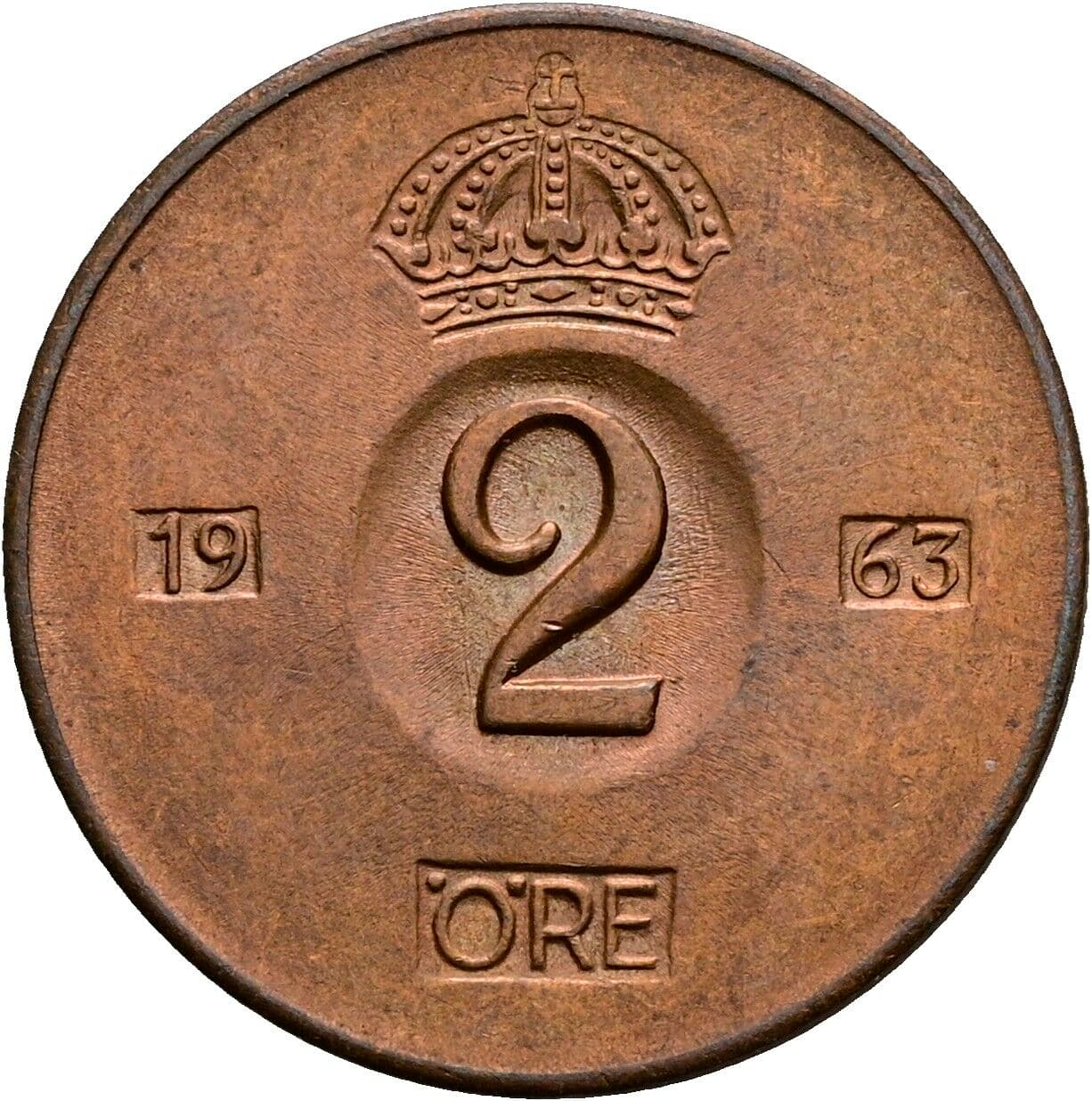 2 Öre Gustaf VI Adolf (1950-1973) 1963 – Vorderseite
